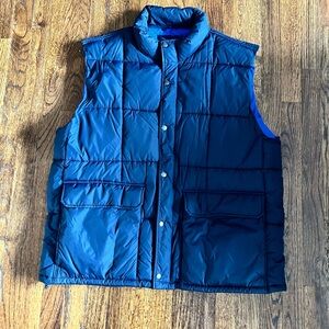 J Crew Vest Mens XXL NAVY BLUE Goose Down Puffer